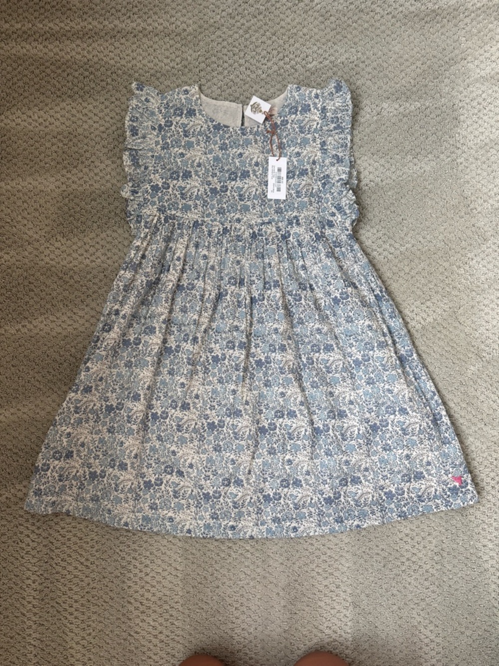 Pink Chicken Girls Blue Floral Print Dress NWT Size 8
